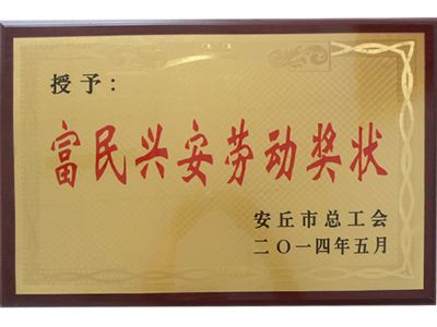 點擊查看詳細信息<br>標題：富民興安勞動獎狀 閱讀次數：10648